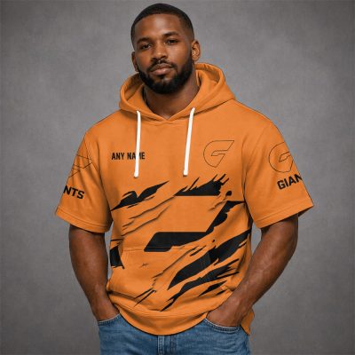 GWS Giants AFL Custom name Short Sleeves Hoodie v1