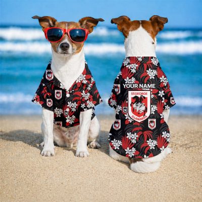 Personalized NRL St. George Illawarra Dragons PET Hawaiian Shirt