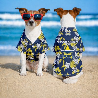 Personalized NRL North Queensland Cowboys PET Hawaiian Shirt