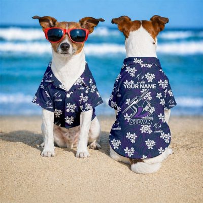 Personalized NRL Melbourne Storm PET Hawaiian Shirt