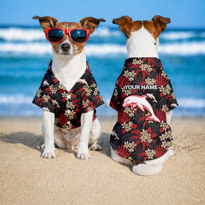 Personalized NRL Dolphins PET Hawaiian Shirt