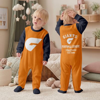 GWS Giants AFL Custom Name Children's Romper v2