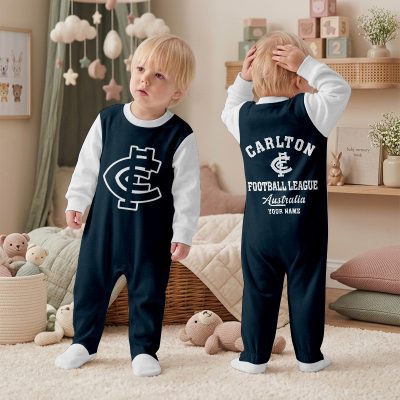 Carlton Blues AFL Custom Name Children's Romper v2