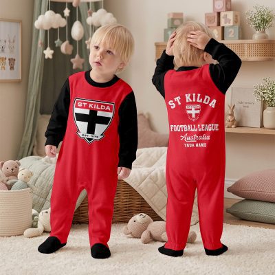 St Kilda Saints AFL Custom Name Children's Romper v2