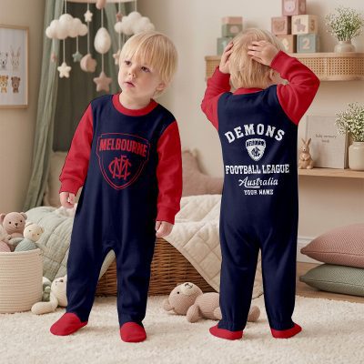 Melbourne Demons AFL Custom Name Children's Romper v2