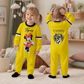 Richmond Tigers AFL MK Mouse Custom Name Children's Romper