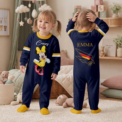 Adelaide Crows AFL MK Mouse Custom Name Children's Romper