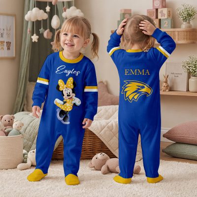 West Coast Eagles AFL MK Mouse Custom Name Children's Romper