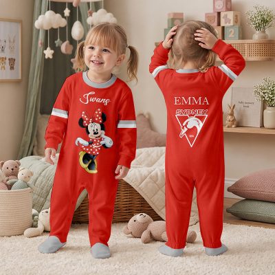 Sydney Swans AFL MK Mouse Custom Name Children's Romper