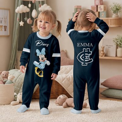 Carlton Blues AFL MK Mouse Custom Name Children's Romper