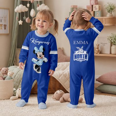 North Melbourne AFL MK Mouse Custom Name Children's Romper