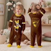 Hawthorn Hawks AFL MK Mouse Custom Name Children's Romper