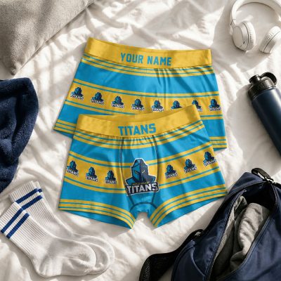Custom Name NRL Gold Coast Titans Men boxer briefs v1