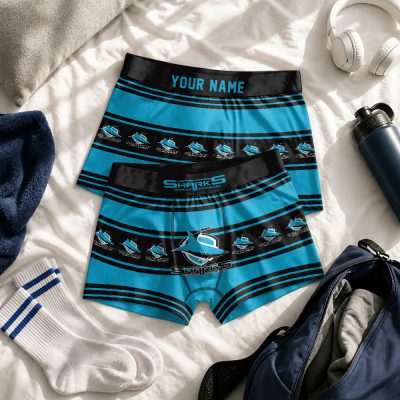 Custom Name NRL Cronulla-Sutherland Sharks Men boxer briefs v1