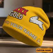 Custom Name NRL South Sydney Rabbitohs NRL x XXXX Gold Beanie Hat Custom  v1