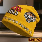Custom Name NRL Wests Tigers NRL x XXXX Gold Beanie Hat Custom  v1