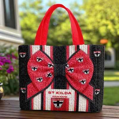 St Kilda Saints AFL Custom name Quilted Tote Bag v1