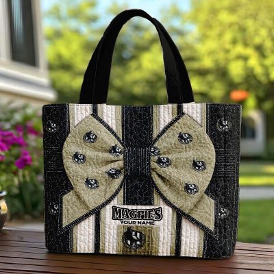 Collingwood Magpies AFL Custom name Quilted Tote Bag v1