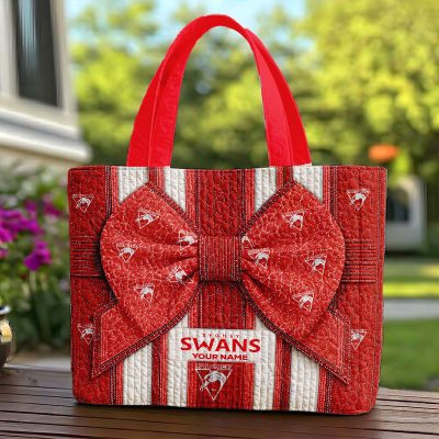Sydney Swans AFL Custom name Quilted Tote Bag v1