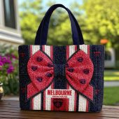 Melbourne Demons AFL Custom name Quilted Tote Bag v1