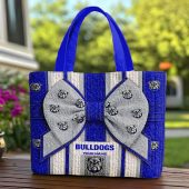 Custom Name NRL Canterbury-Bankstown Bulldogs Quilted Tote Bag v1