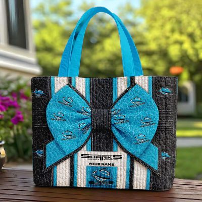 Custom Name NRL Cronulla-Sutherland Sharks Quilted Tote Bag v1