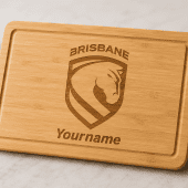 Personalized Brisbane Broncos Bamboo Cutting Board Custom Family Kitchen Gift for fans