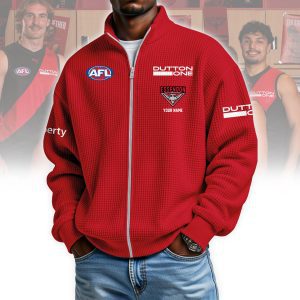 Essendon Bombers AFL Custom name Popcorn Texture Zip Jacket v1