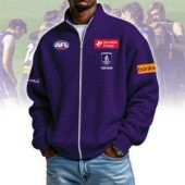 Fremantle Dockers AFL Custom name Popcorn Texture Zip Jacket v1