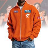 GWS Giants AFL Custom name Popcorn Texture Zip Jacket v1