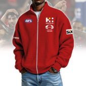Gold Coast Suns AFL Custom name Popcorn Texture Zip Jacket v1