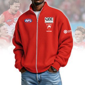 Sydney Swans AFL Custom name Popcorn Texture Zip Jacket v1