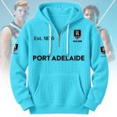Port Adelaide Power AFL Custom name Popcorn Texture Half Zip Hoodie v2
