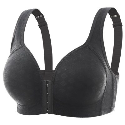 FallSweet Plus Size Front Closure Bra for Women, Seamless Wireless Push Up Bralette, Plaid Print Lingerie Comfortable Brassiere