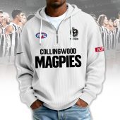 Collingwood Magpies AFL Custom name Popcorn Texture Half Zip Sweatshirt v1