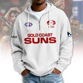 Gold Coast Suns AFL Custom name Popcorn Texture Half Zip Sweatshirt v1