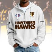 Hawthorn Hawks AFL Custom name Popcorn Texture Half Zip Sweatshirt v1