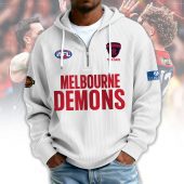 Melbourne Demons AFL Custom name Popcorn Texture Half Zip Sweatshirt v1