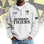 Richmond Tigers AFL Custom name Popcorn Texture Half Zip Sweatshirt v1