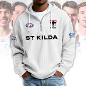 St Kilda Saints AFL Custom name Popcorn Texture Half Zip Sweatshirt v1