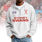 Sydney Swans AFL Custom name Popcorn Texture Half Zip Sweatshirt v1