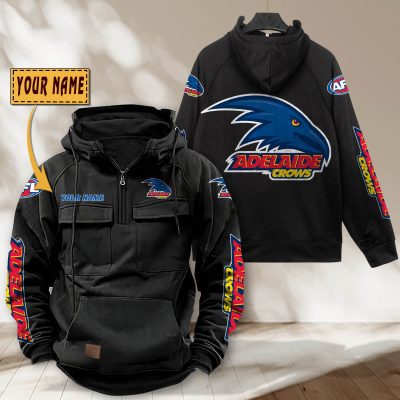 AFL Adelaide Crows Personalized Tactical Half-zip Hoodie Gift For Fans