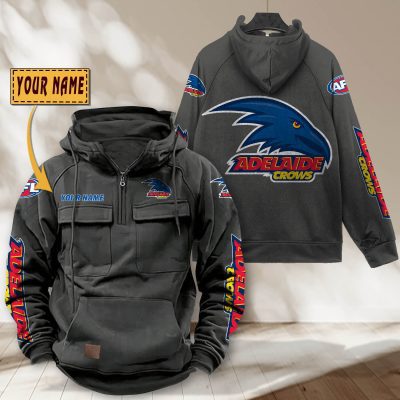 AFL Adelaide Crows Personalized Tactical Half-zip Hoodie Gift For Fans