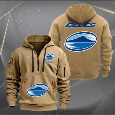 Super Rugby Blues Personalized Half-zip Hoodie Gift For Fans
