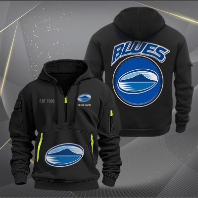 Super Rugby Blues Personalized Half-zip Hoodie Gift For Fans