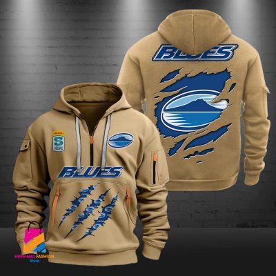 Super Rugby Blues Half-zip Hoodie Gift For Fans