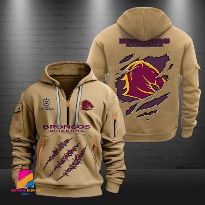 NRL Brisbane Broncos Half-zip Hoodie Gift For Fans