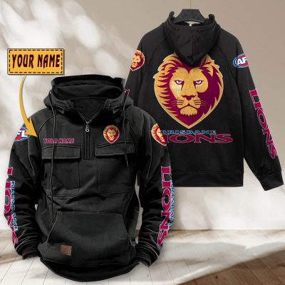 AFL Brisbane Lions Personalized Tactical Half-zip Hoodie Gift For Fans