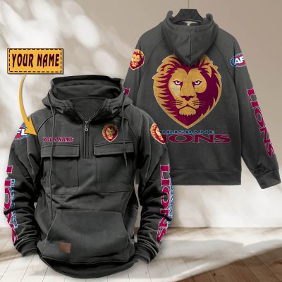 AFL Brisbane Lions Personalized Tactical Half-zip Hoodie Gift For Fans