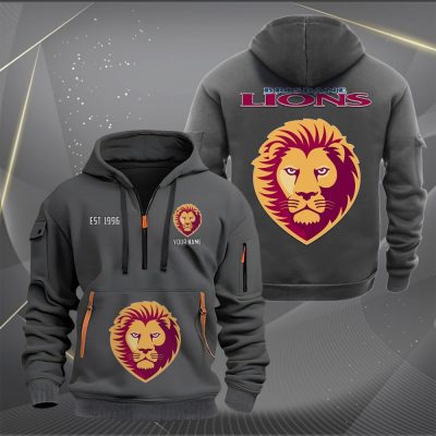 AFL Brisbane Lions Personalized Half-zip Hoodie Gift For Fans